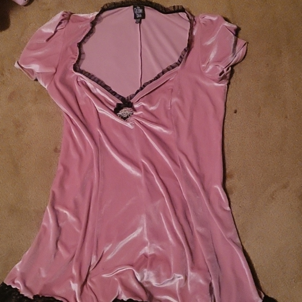 grave girls pink velvet dress